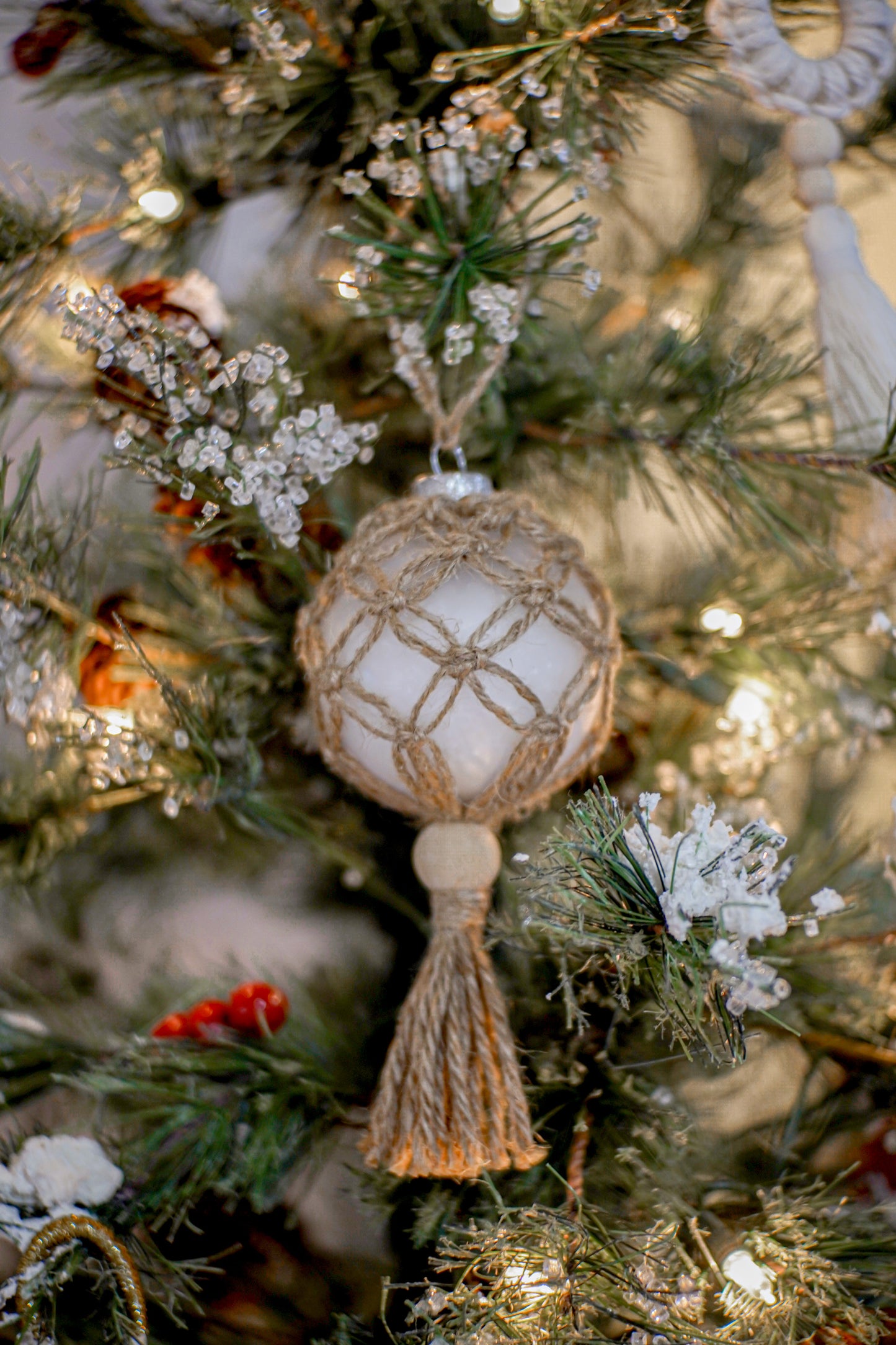 Macrame Wrapped Jute Ornaments