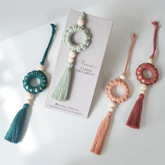 Tassel Ornament with Wooden Beads